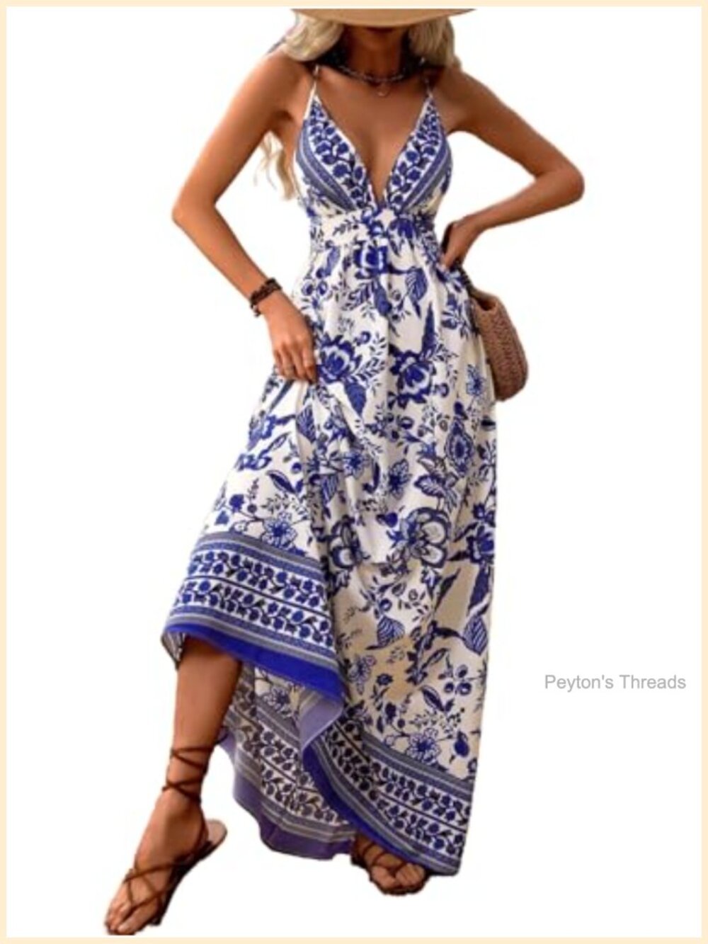 Boho Floral Backless Maxi Dress Beach Wedding Guest Sleeveless
